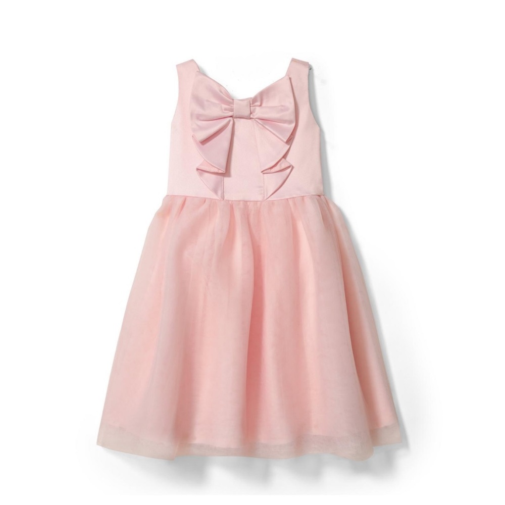 Janie and Jack Bow Tulle Dress Barely Pink